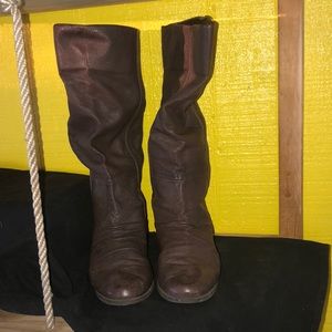 Knee high brown boots